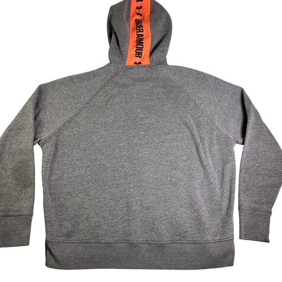Under Armour 1/2 Zip Hoodie Men's Large Gray Florescent Pink Logo College Sporty - Picture 2 of 11